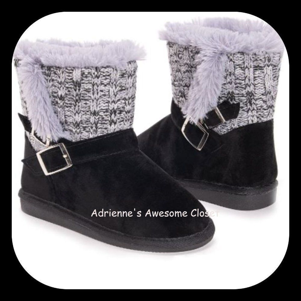 MUK Luks Black Alyx Boot- Girls Size 1 NWT